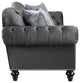 Benzara BM185567 Fabric Upholstered Wooden Sofa With 4 Pillows, Dark Gray