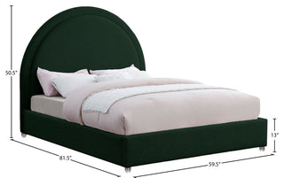 Milo Velvet Upholstered Bed, Green, Full