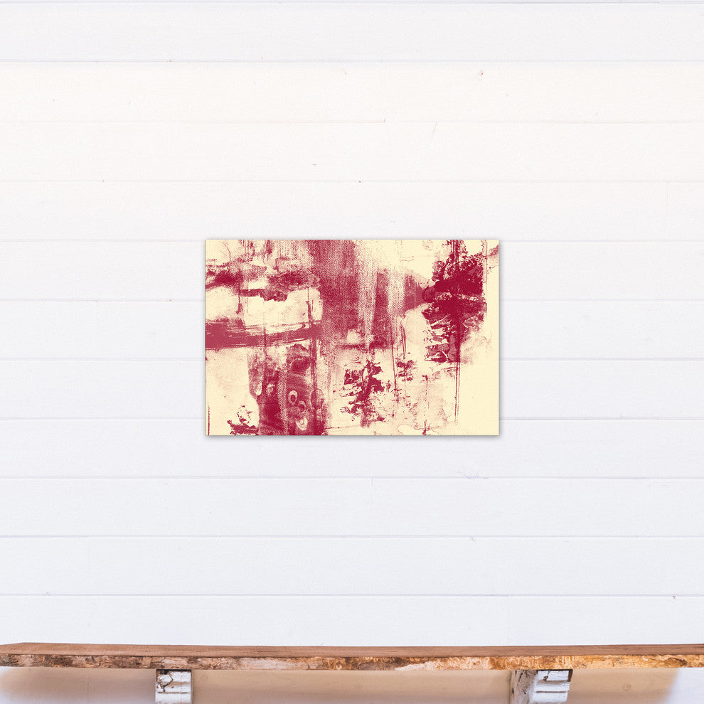 Maroon Brush Strokes 20x30 Canvas Wall Art