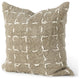 Rustic Sand and White Square Decorative Pillow Cover