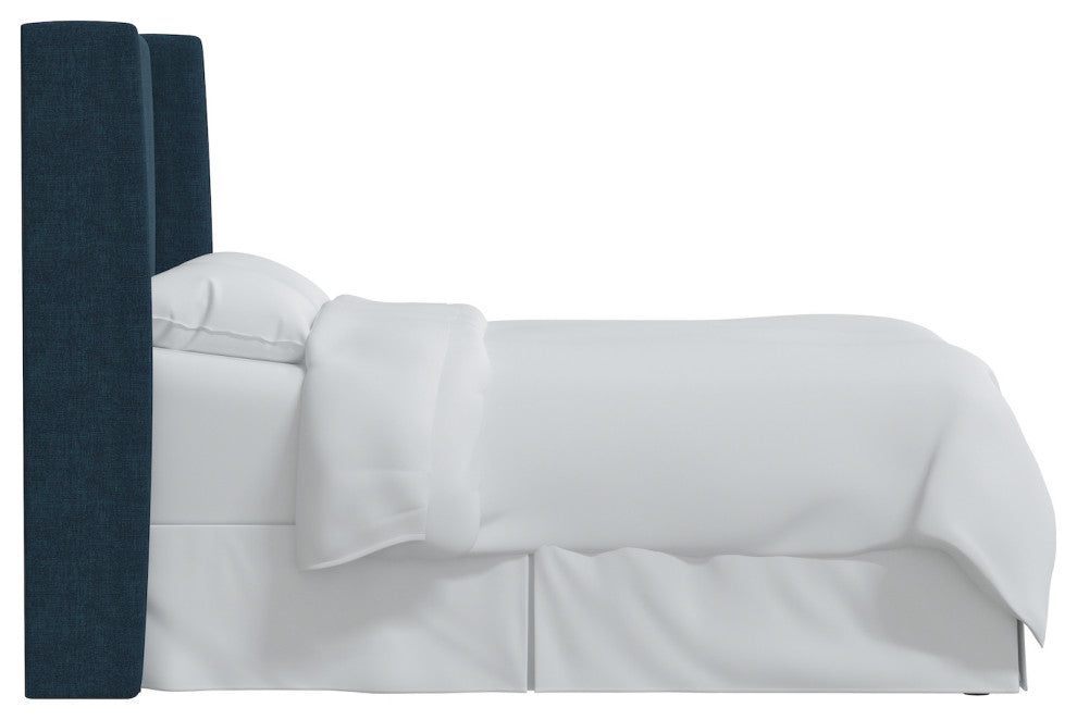 Maxwell Queen Square Wingback Headboard, Zuma Navy