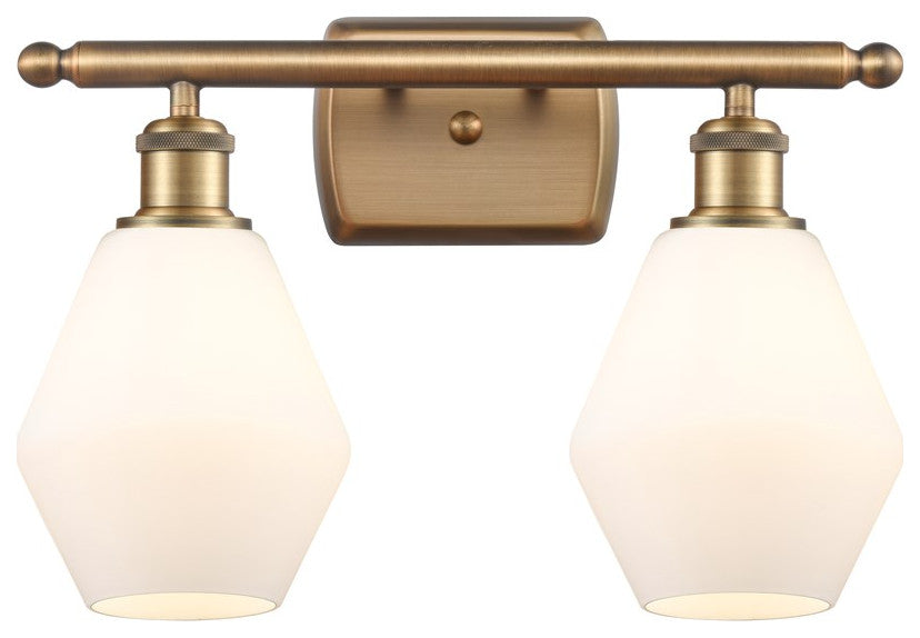 Innovations 516-2W-BB-G651-6-LED 2-Light Bath Vanity Light, Brushed Brass