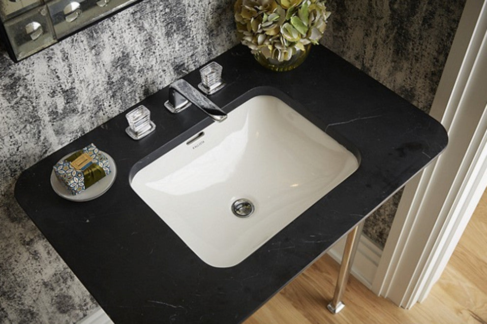 Perfect Under-Mount Basin, Soft Rectangle With Overflow, Glazed