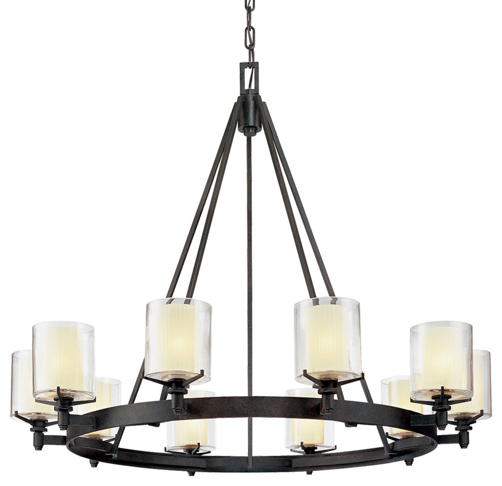 Arcadia, Chandelier, 10 Light, French Iron Finish