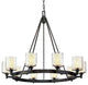 Arcadia, Chandelier, 10 Light, French Iron Finish