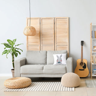 Bow-tie Bunny Easter Decorative Throw Pillow, Ocean Abyss Green, 20x20"