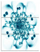 "Typical Blue Snowy Fractal Flower" Metal Wall Art, 3 Panels, 28"x36"