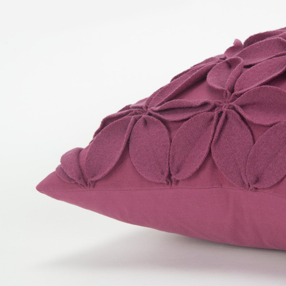 Magenta Plum Pinwheel Floral Down Throw Pillow