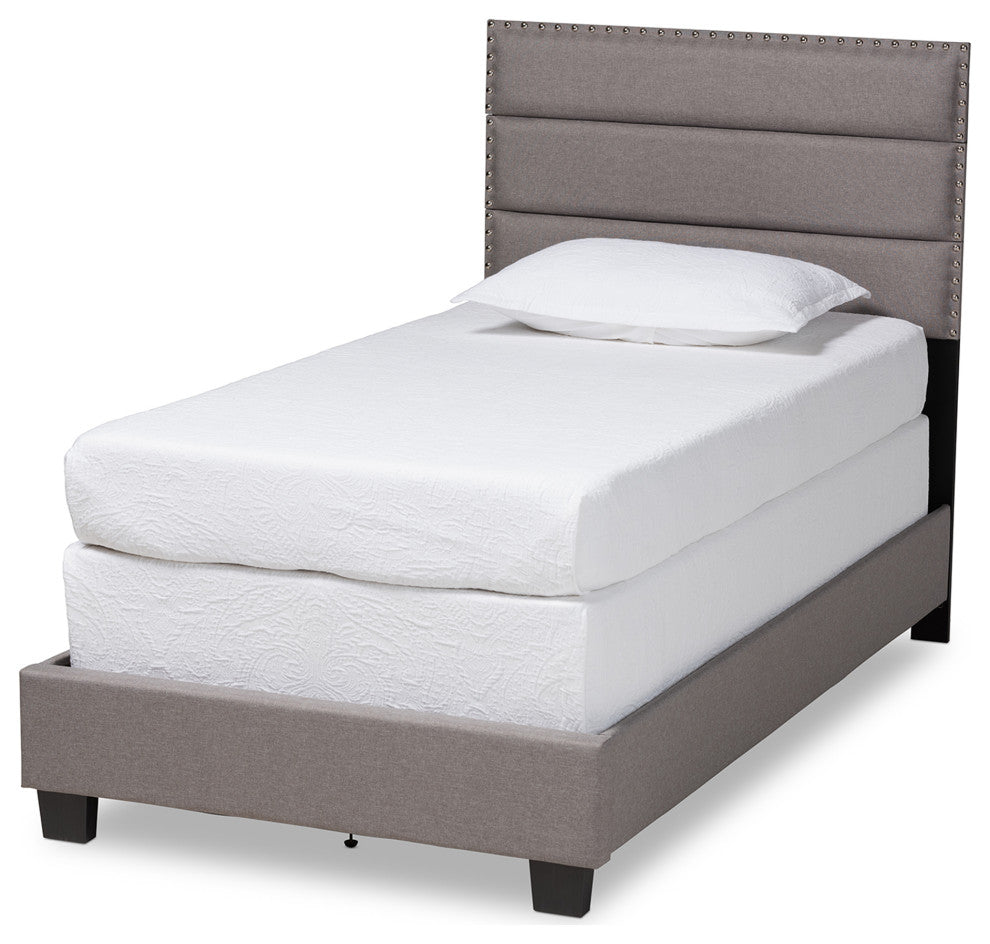 Hockley Gray Fabric Twin Size Bed
