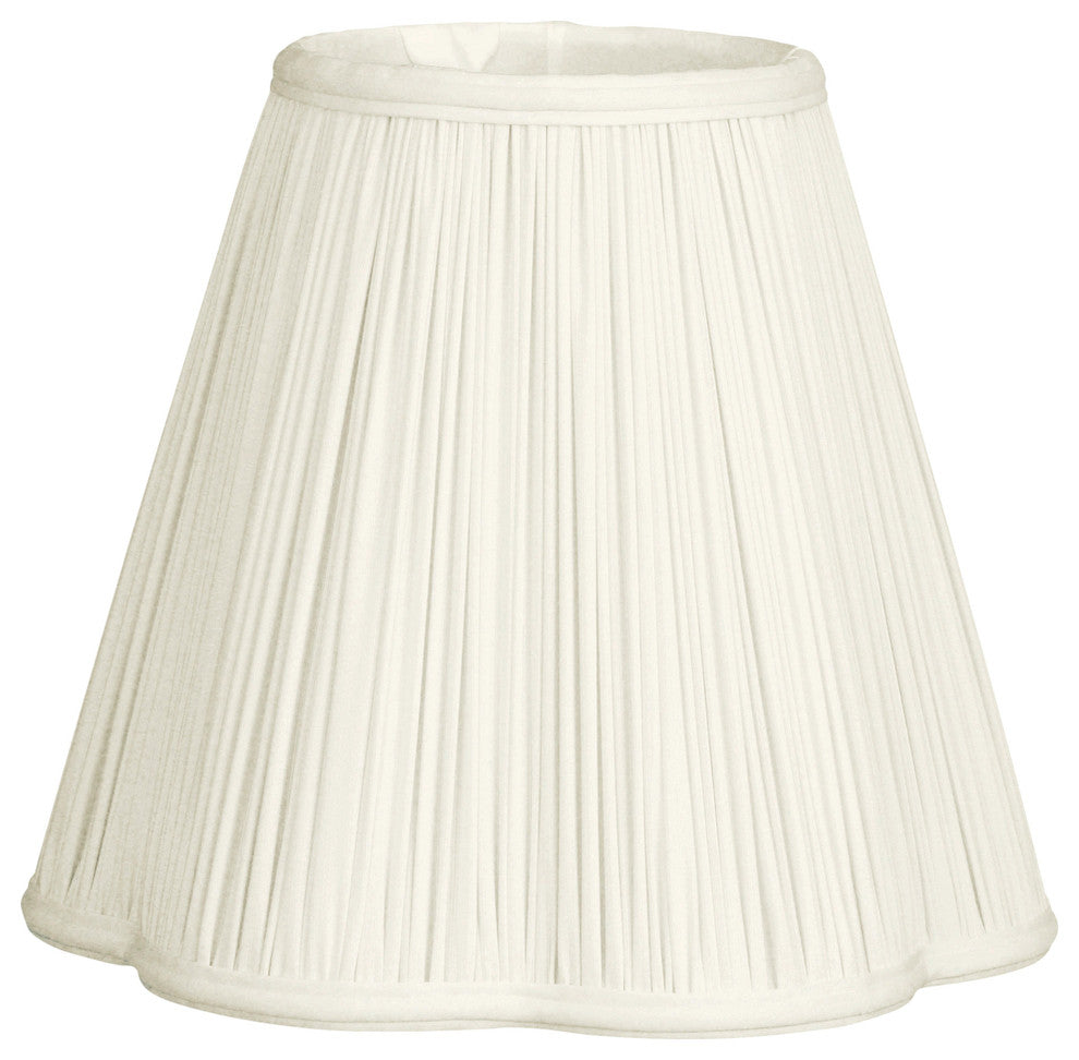 Royal Designs Bottom Scallop Gather Pleat Softback Lamp Shade, White