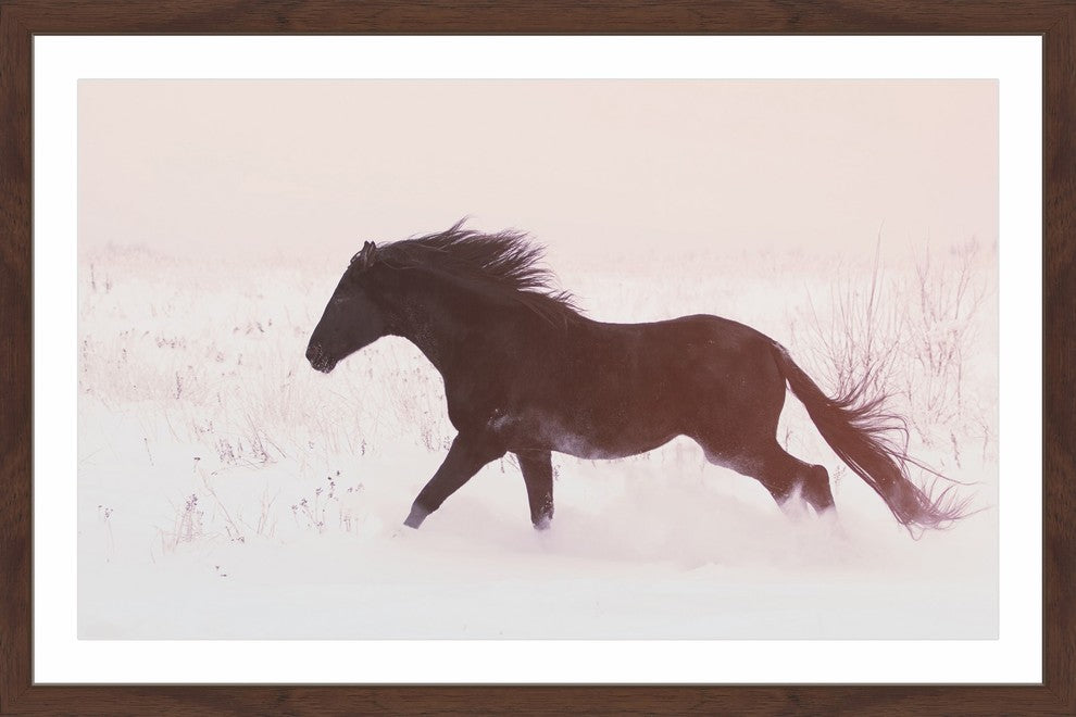 Marmont Hill, "Black Beauty Gallops" Framed Painting Print, 30x20