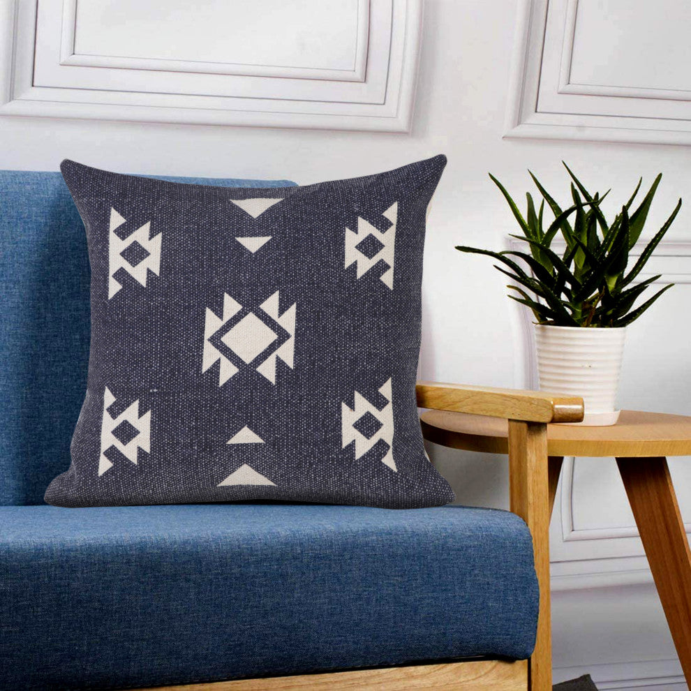 Southwestern Decorative Denim Geometric 20" x 20" Throw Pillow