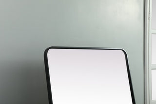 Soft Corner Metal Rectangle Mirror 32X72 Inch, Black