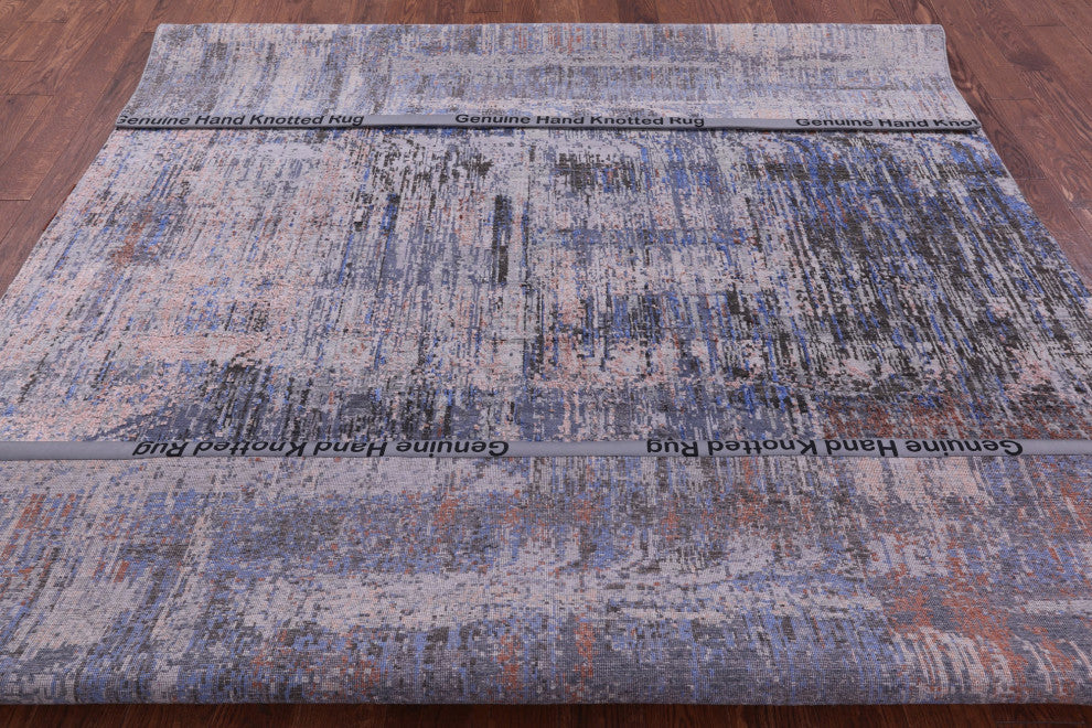 7' 9" X 10' 2" Handmade Wool & Silk Abstract Rug - Q14875
