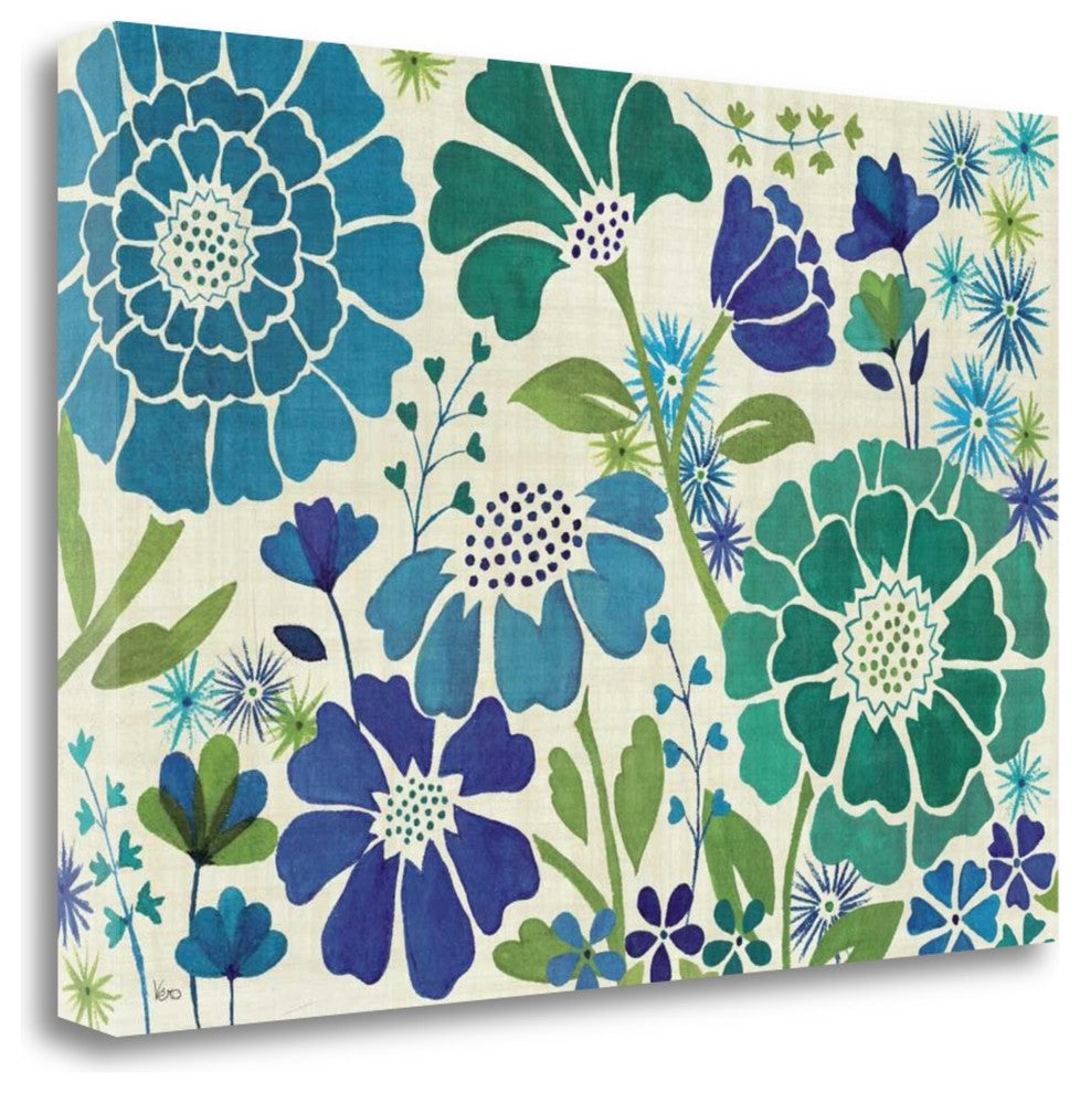 "Blue Garden" By Veronique Charron, Giclee Print on Gallery Wrap Canvas