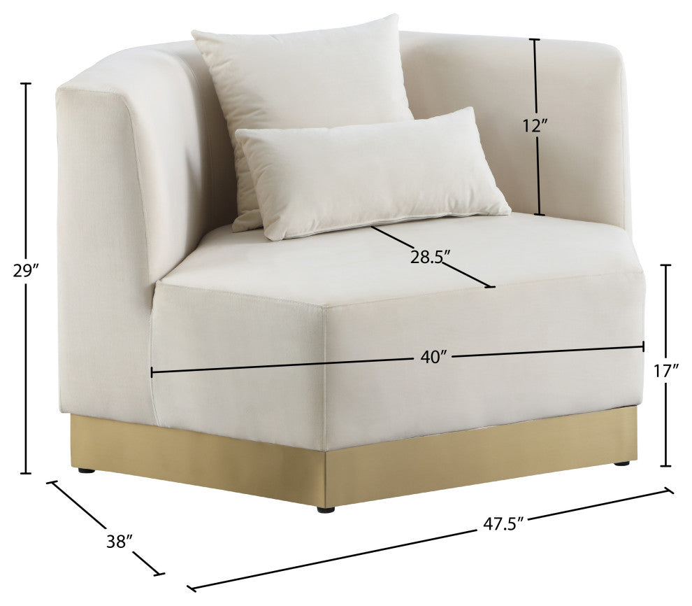 Marquis Velvet Upholstered Set, Cream, Chair