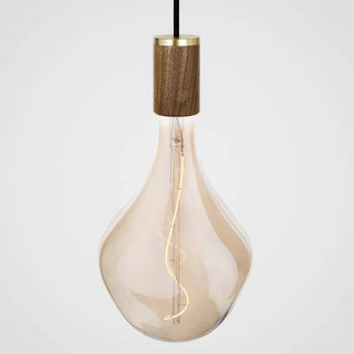 Large canopy white & walnut, brass grip with 9 walnut pendants & 9 Voronoi II US