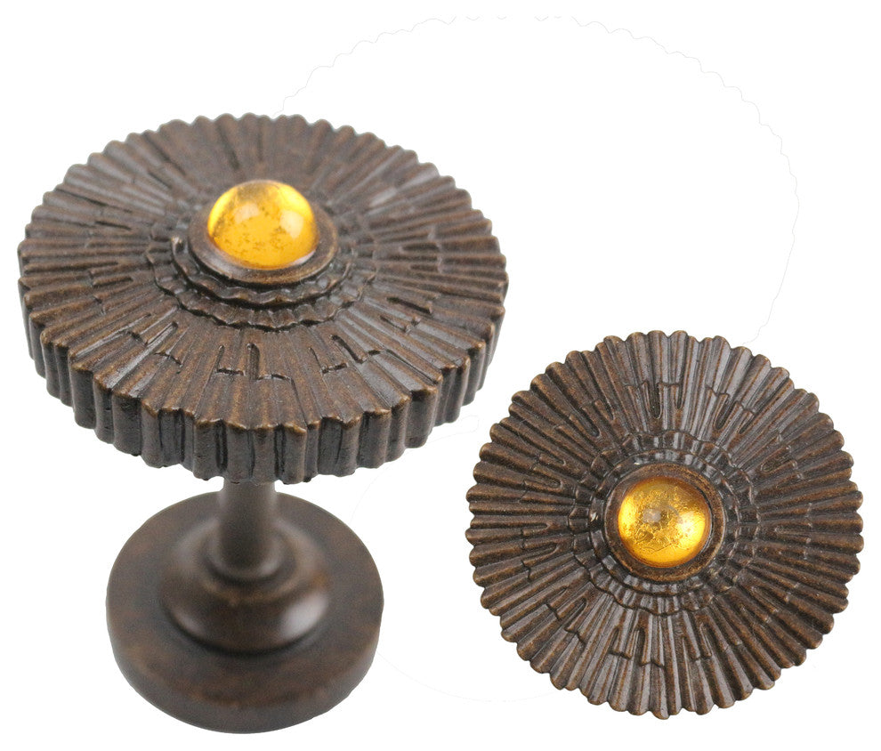 Urbanest Sunburst Medallion Drapery Holdback, Mahogany, Set of 2