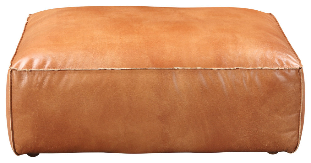 Scandinavian Luxe Ottoman Tan - Brown