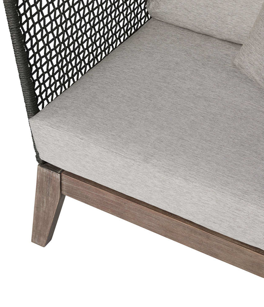 Netta Lounge Chair, Dark Gray Cord and Weathered Eucalyptus