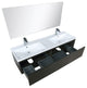 Sant Contemporary 60" Iron Charcoal Double Bathroom Vanity Set, Monte Chrome Fau