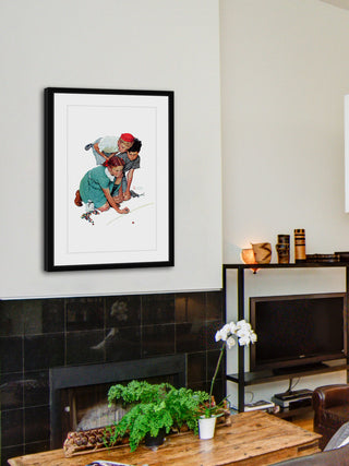 "Marbles Champ" Framed Art Print by Norman Rockwell