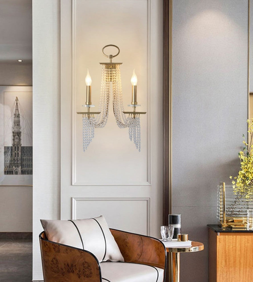 Pamplona | Luxury Contemporary LED Crystal Chandelier, 2 Heads