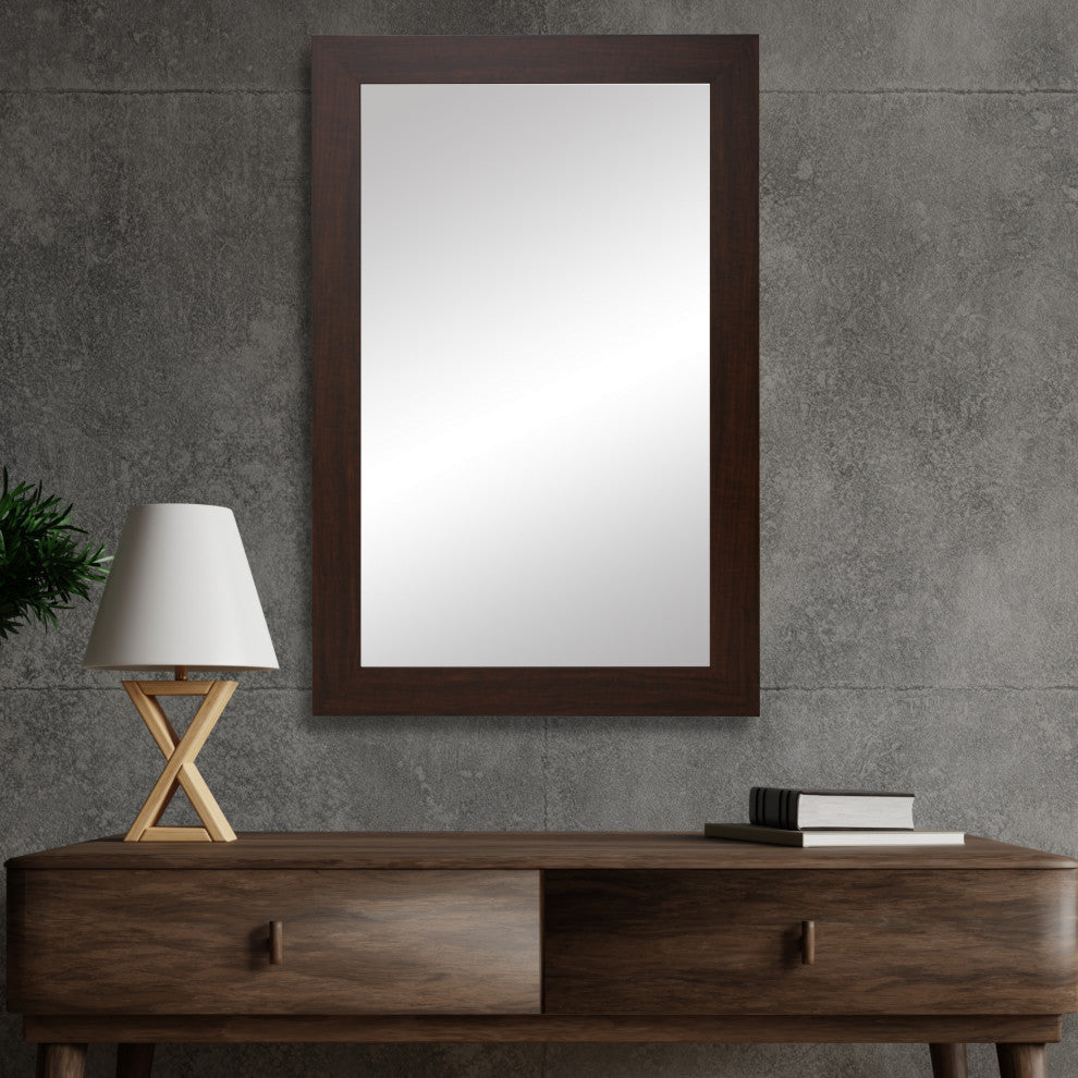 Pendleton Framed Wall Mirror, Walnut, 28" X 60"