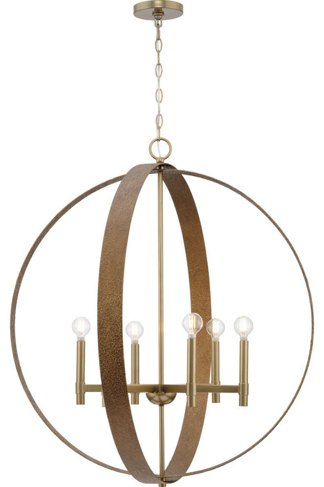 Allegheny Collection Six-Light Rustic Chandelier, Soft Gold