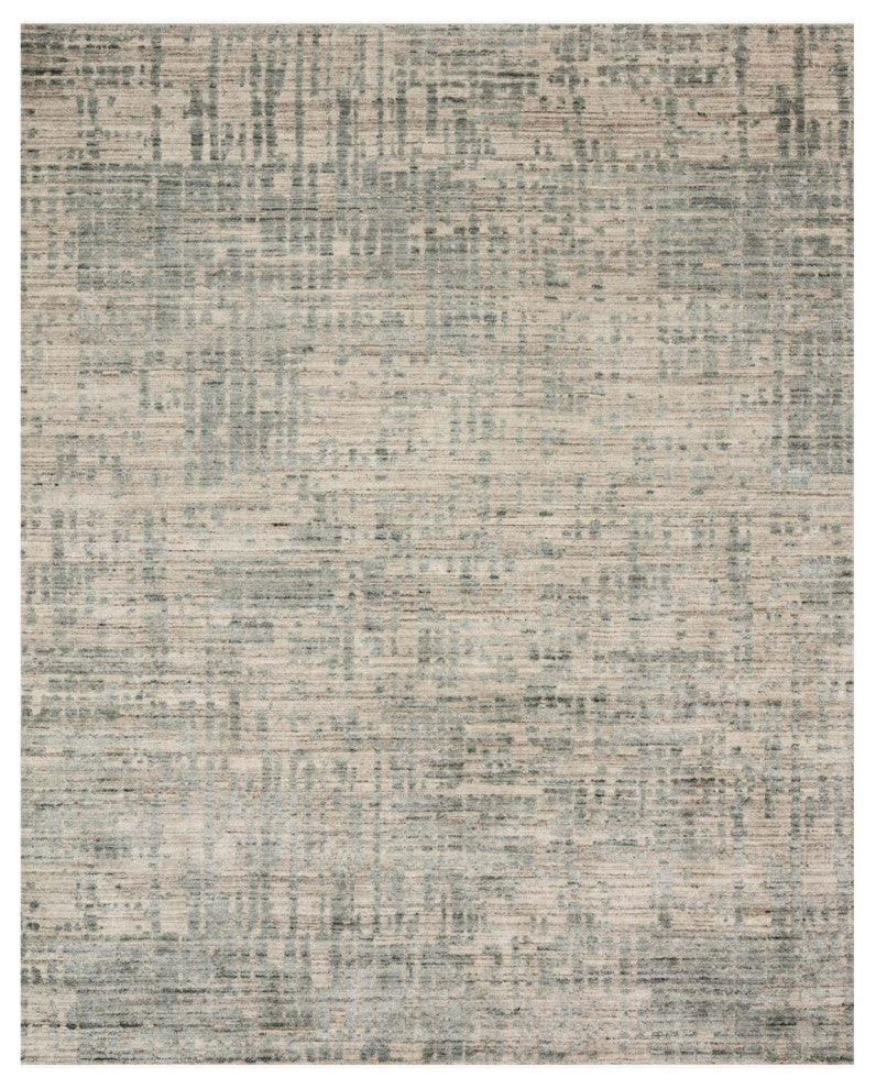 Arlo ARL-02 Area Rug, Stone / Turquoise, 18" X 18" Sample