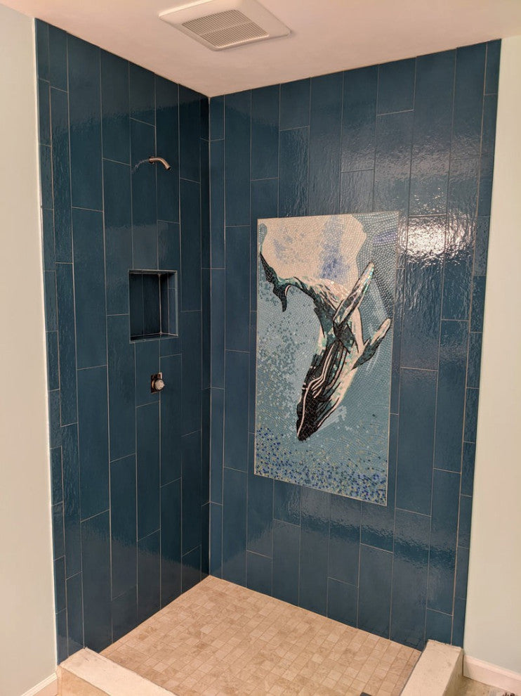 Giant Blue Whale - Mosaic Design