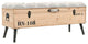 vidaXL Storage Bench Natural wood with grey fabric