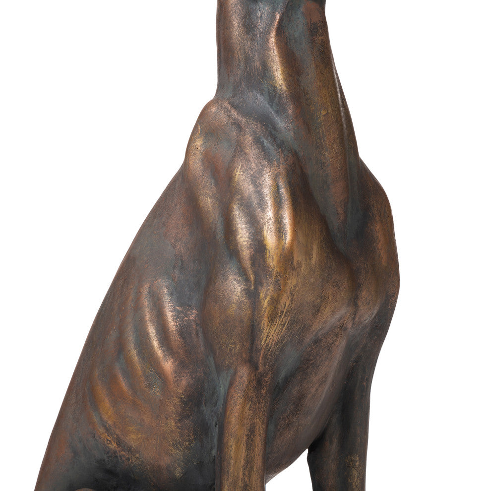 30.25"H MGO Sitting Greyhound Dog Statue