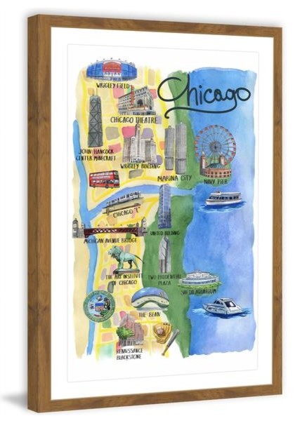 "The Spirit of Chicago" Framed Painting Print, 24"x36"
