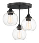 Glenda Semi Flush 3 Light in Flat Black