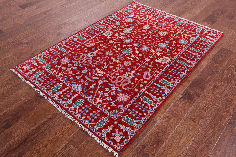 Turkish Oushak Hand-Knotted Wool Rug 4' 2" X 6' 1" - Q15336