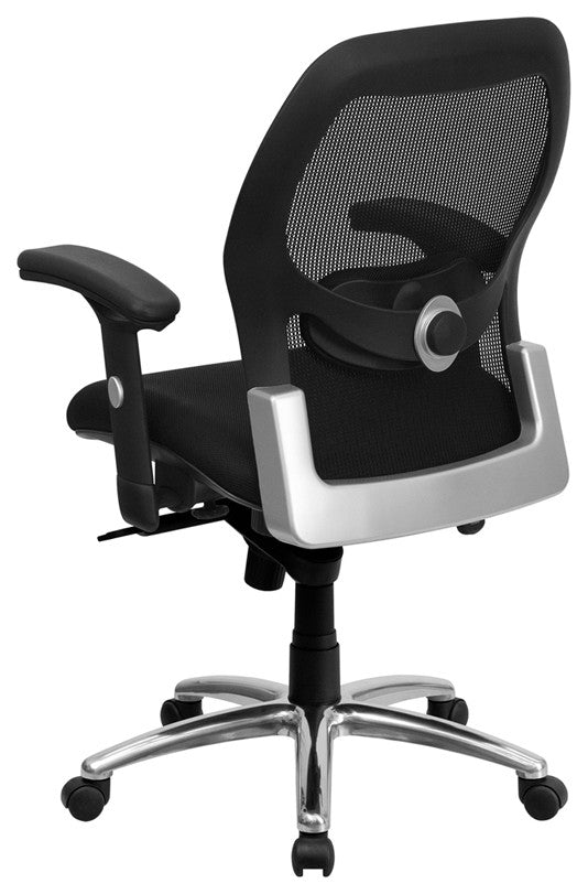Flash Furniture Mid-Back Super Mesh Office Chair in Black