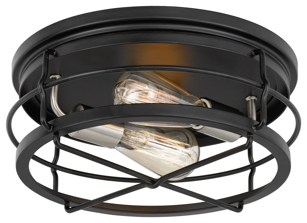 Westwood 2-Light Black Finish Flush Mount 13.88"x13.88"x5.87"