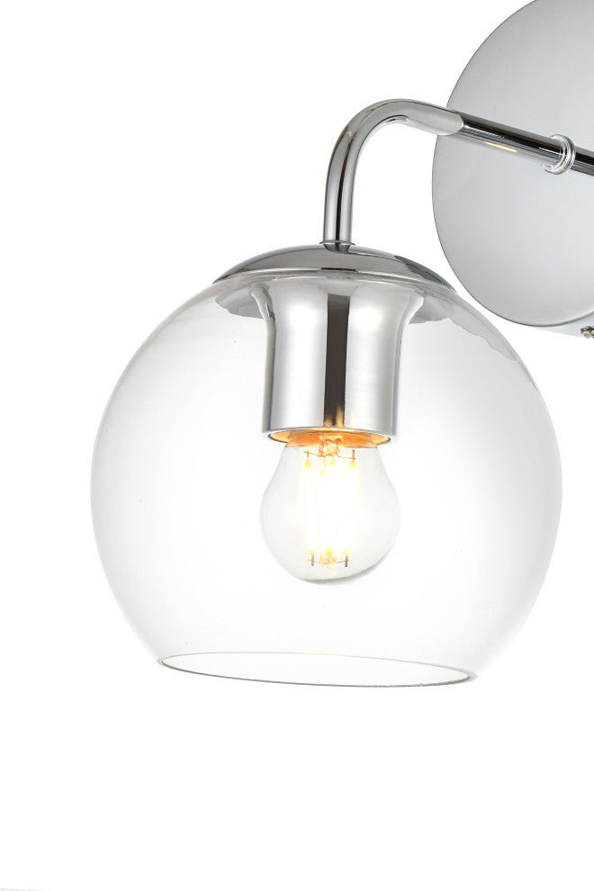 1 Light Chrome And Clear Bath Sconce