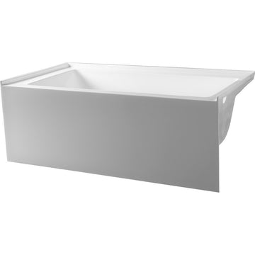 Acrylic Apron Soaking Bathtub, White, 66"x32", Right, Without Drain