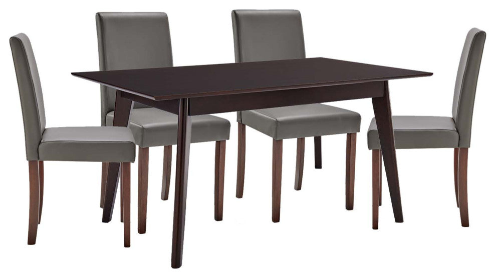 Prosper 5 Piece Faux Leather Dining Set EEI-4187-CAP-GRY