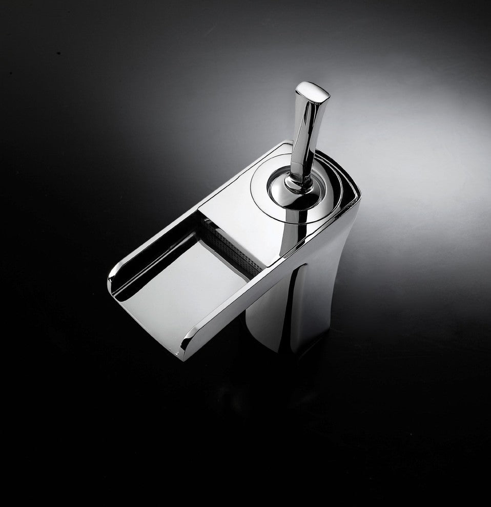 Flow Bathroom Faucet Highly Reflective Polished Chrome