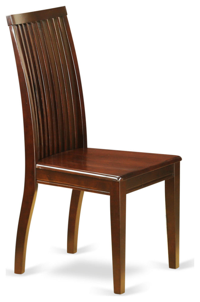 5Pc Dining Set, Small Kitchen Table, 4 Chairs, Slat Back, Mahogany