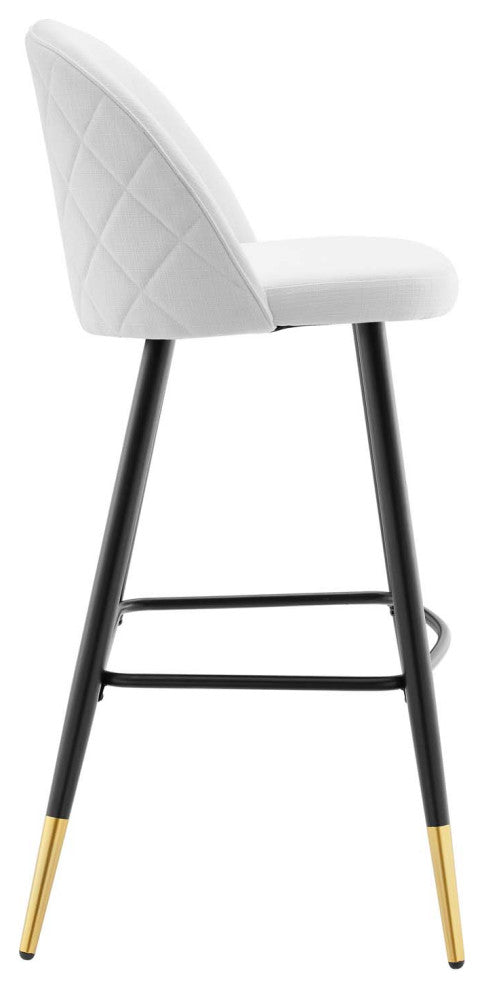 Cordial Fabric Bar Stools - Set of 2-White