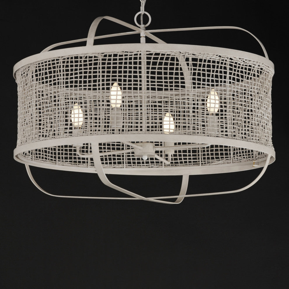 Maxim 22475 Cestino 4 Light 30"W Drum Chandelier - Antique Bronze