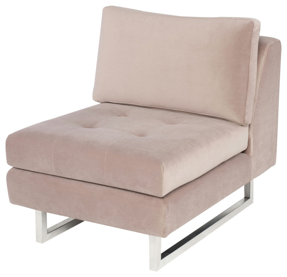 Janis Blush Fabric Armless Sofa Seat, HGSC595