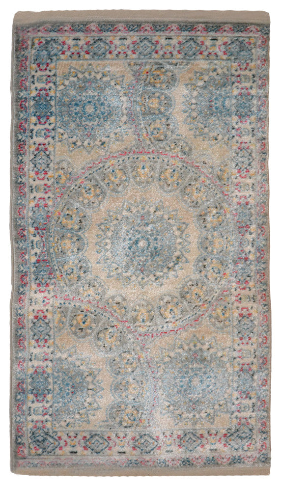 Machine Made Polyester Durable Indoor Outdoor Washable Oriental Pattern Footmat