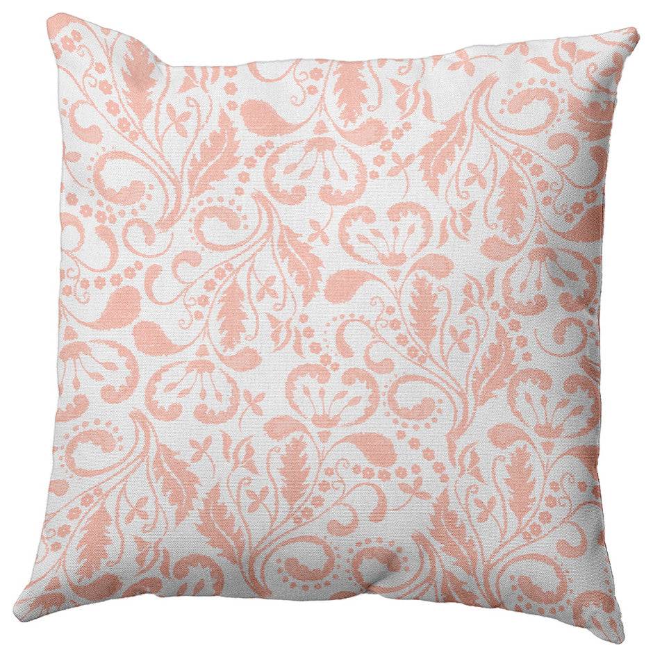Aurora Polyester Indoor/Outdoor Pillow, Blush, 18"x18"