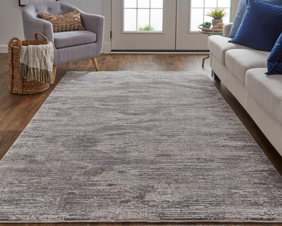 Weave & Wander Inger Rug, Gray/Beige, 6'-7" X 9'-4" Rug