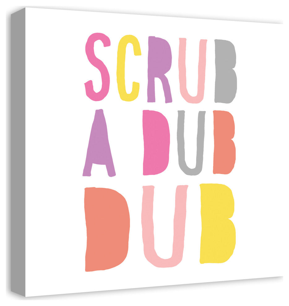 Scrub A Dub Dub Pink 20x20 Canvas Wall Art